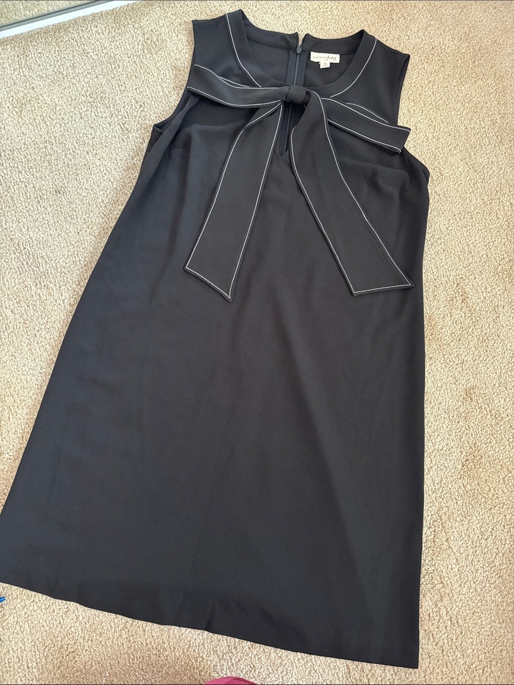 St. John Black A-Line Bow-Front Dress